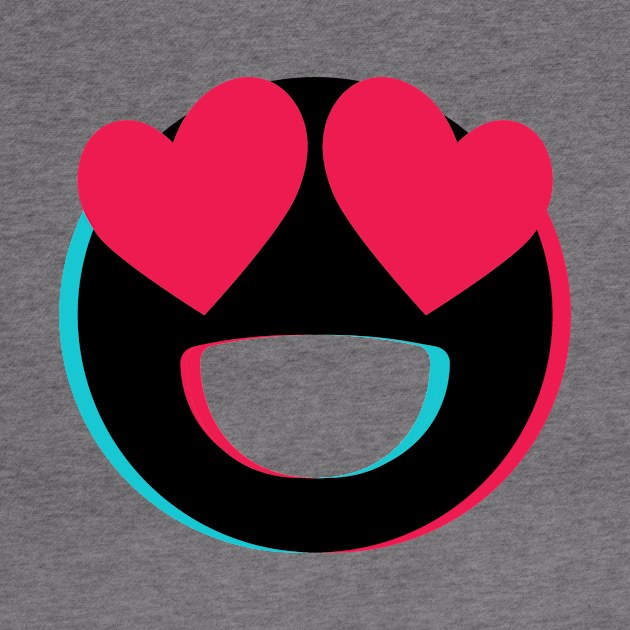 TikTok lovely eyes heart emoji smiley Black by ThingyDilly